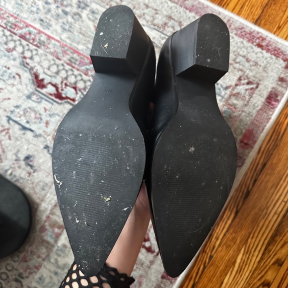 Black Leatherette Buckle Coven StrangeCvlt Boots - Picture 5 of 7